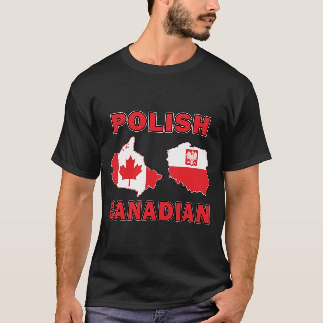 Polish Canadian Maps T-Shirt (Front)