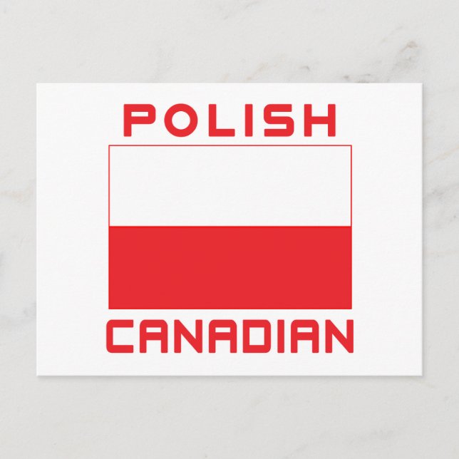 Polish Canadian Poland Flag Postcard (Front)