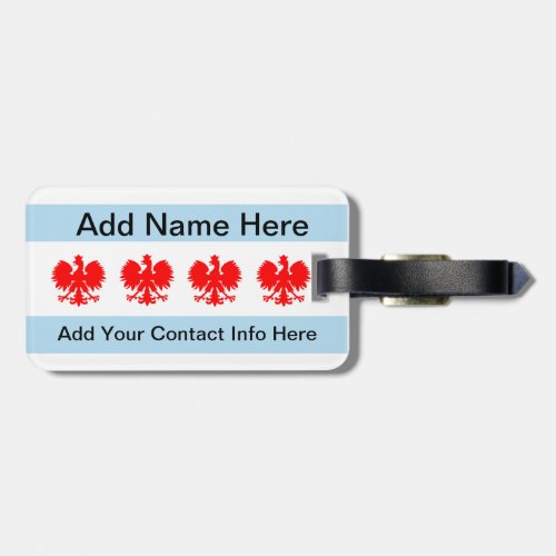 Polish Chicago Flag Luggage Tag