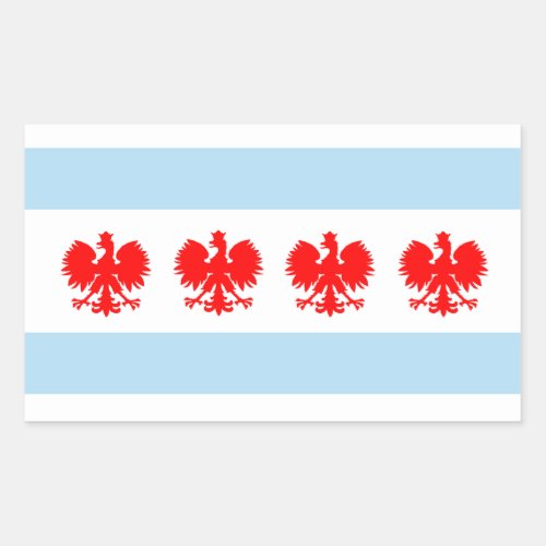 Polish Chicago Flag Rectangular Sticker