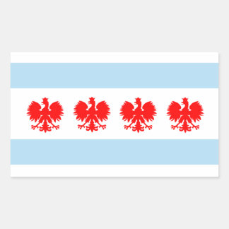 Polish Chicago Flag Rectangular Sticker