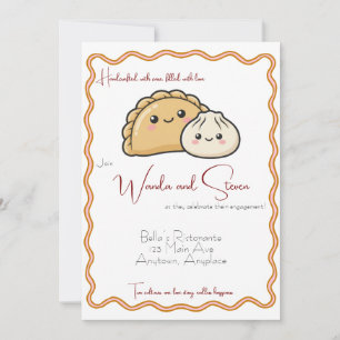 Polish Chinese Pierogi Dumpling Food Engagement Invitation