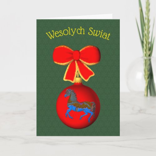 Polish Christmas Greeting Card Ornament Bow