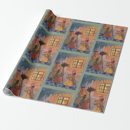 Polish Christmas Mummers Wrapping Paper