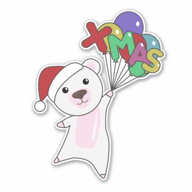 Polish Christmas Snow Winter Animals Polar Bears S Sticker (Front)