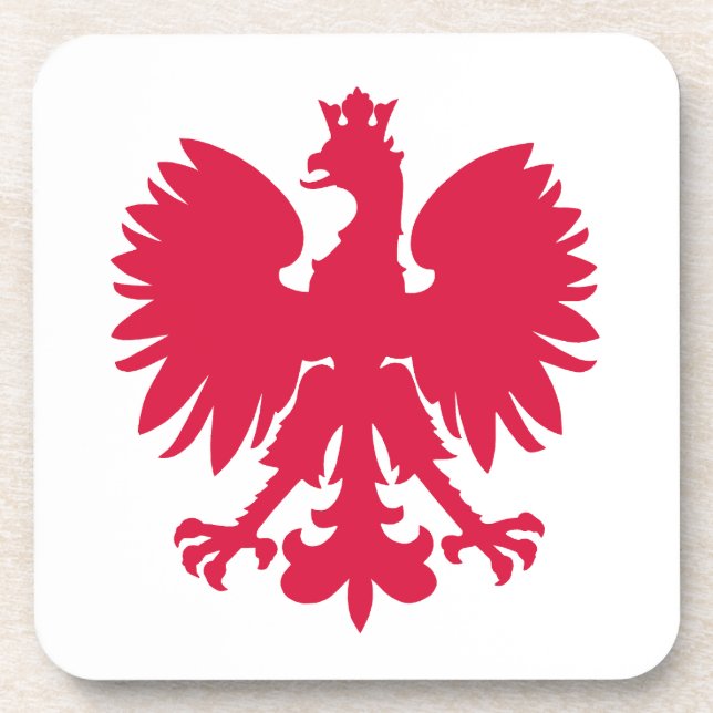 Polish Coat of Arms Eagle Beverage Coaster (Front)