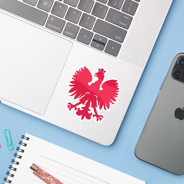 Polish Coat of Arms Eagle Sticker (Laptop w/ iPhone)