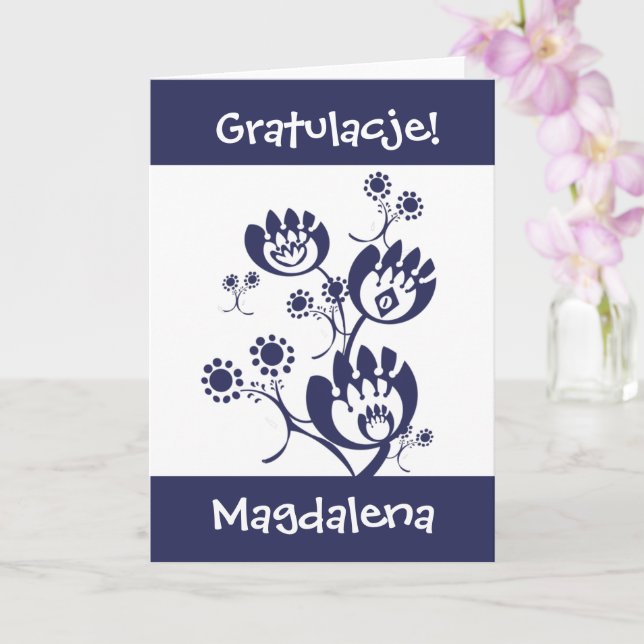 Polish Congratulations Card (Orchid)