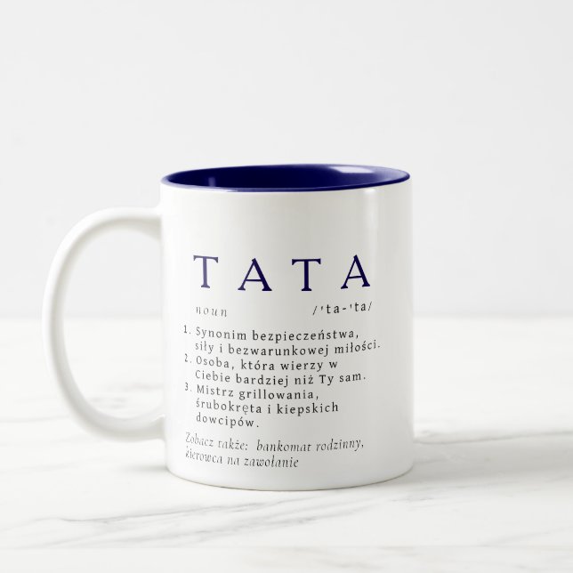 Polish Dad Gift - TATA Definition Two-Tone Coffee Mug (Left)