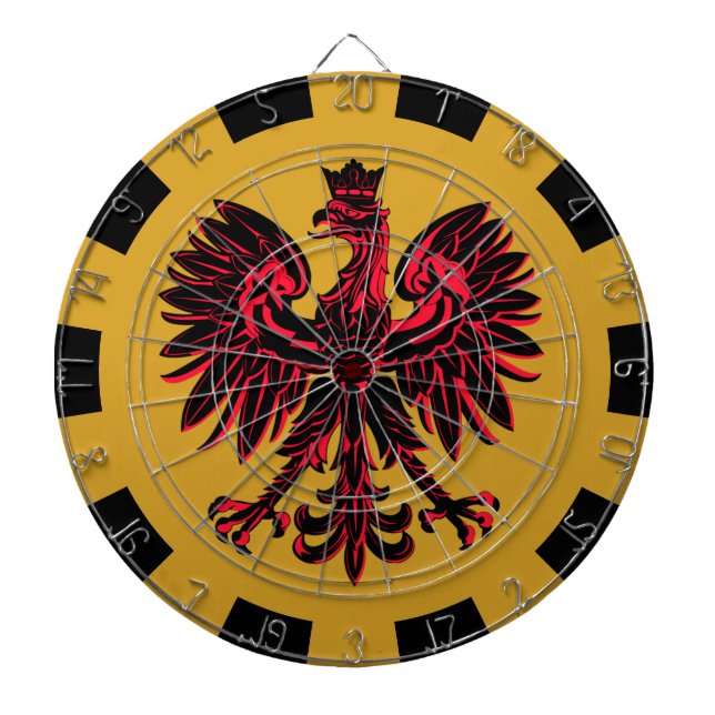 Polish Dartboard, Eagle & Flag darts / game board Dart Board (Front)