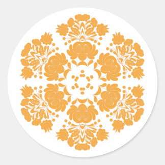 Polish design flowers classic round sticker