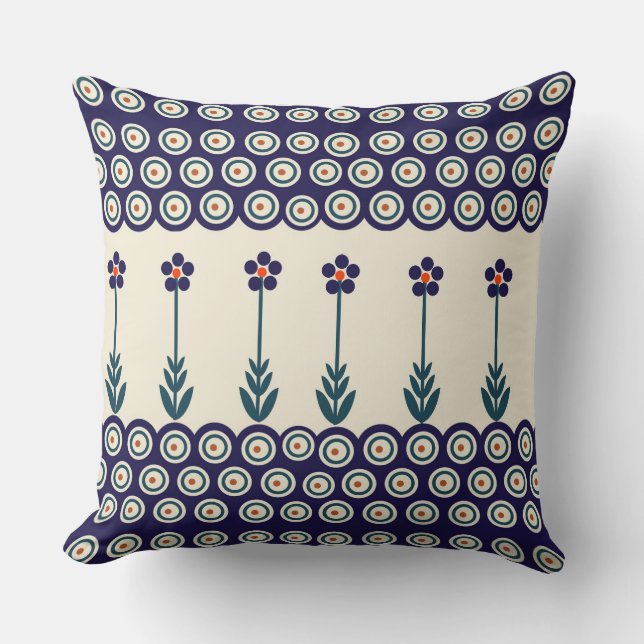 Polish design of traditional ceramics throw pillow (Front)