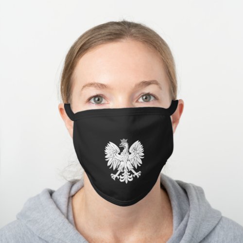 Polish eagle black cotton face mask