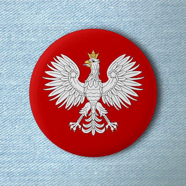 Polish Eagle Button (Polish Eagle Button on Light Denim))