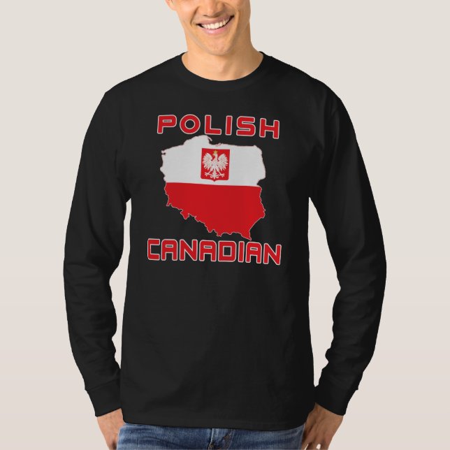 Polish Eagle Canadian Map T-Shirt (Front)