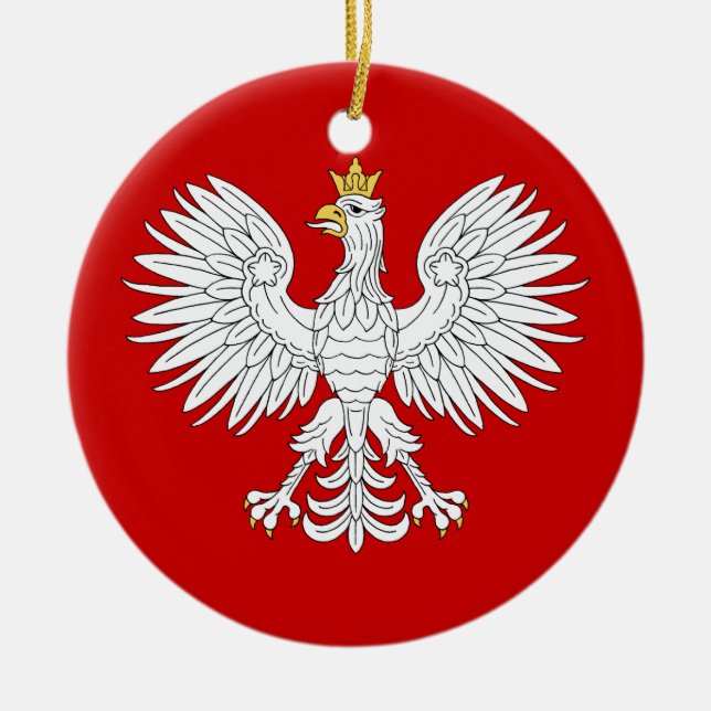 Polish Eagle Ceramic Ornament (Front)