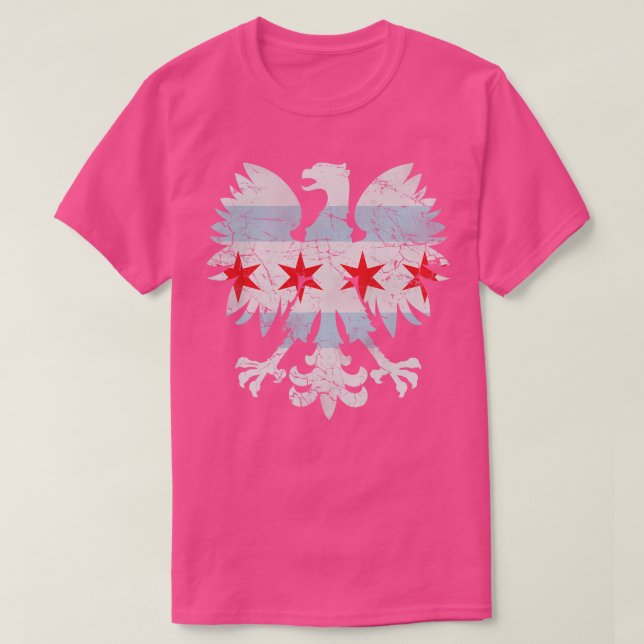 Polish Eagle Chicago Flag T-Shirt (Design Front)