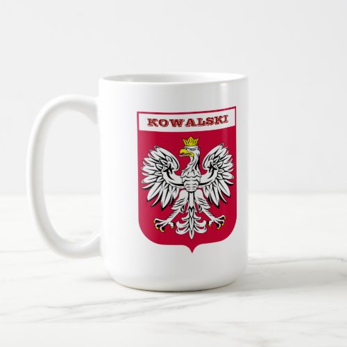 Polish Eagle Coat of Arms Custom Name Coffee Mug