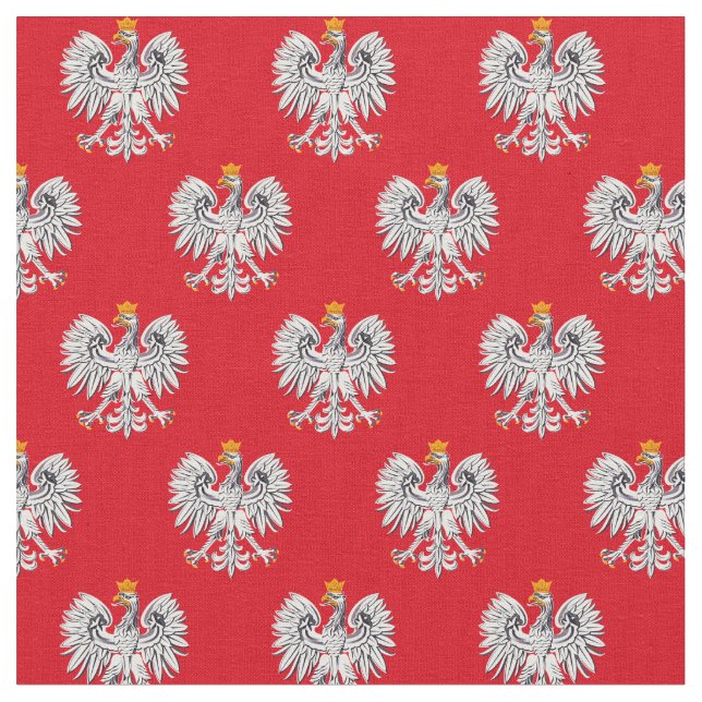 Polish Eagle Fabric, fashion, flag, Poland Fabric (Close Up)