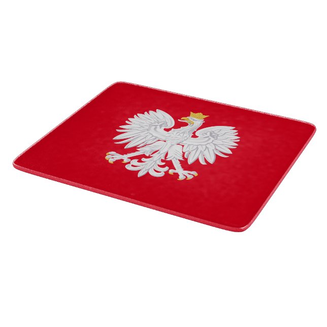 Polish Eagle Glass Cutting Board (Corner)