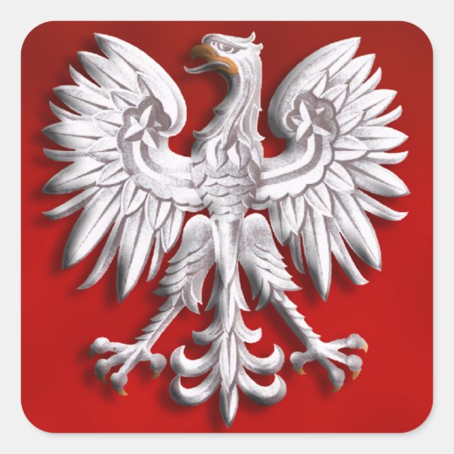Polish Eagle Levitate Square Sticker (Front)