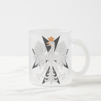 Polish Eagle Maltese Cross Frosted Glass Coffee Mug by PolishPride at Zazzle