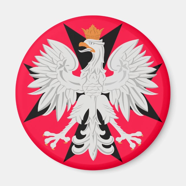 Polish Eagle Maltese Cross Magnet (Front)