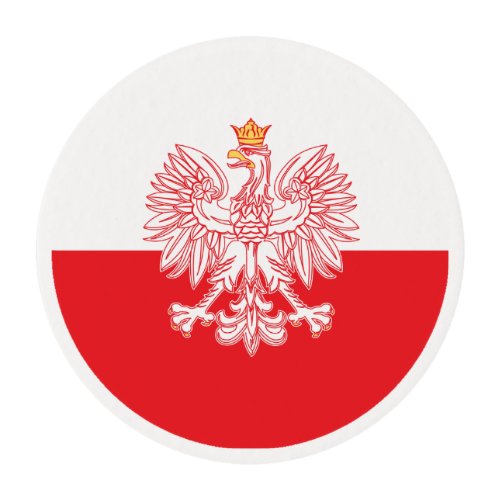 Polish Eagle Outlined In Red Edible Frosting Rounds