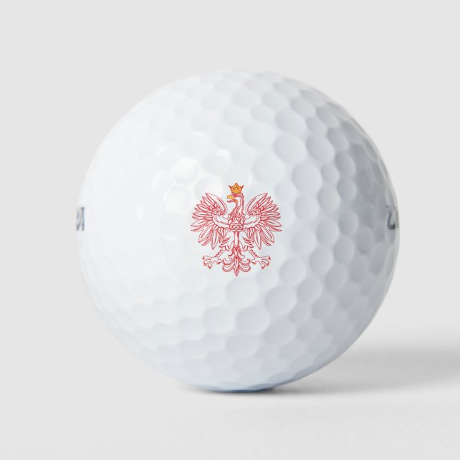 Polish Eagle Outlined In Red Golf Balls (Front)