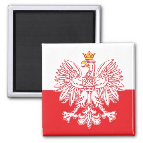 Polish Eagle Outlined In Red Magnet