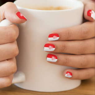 Polish Eagle Outlined In Red Minx Nail Art