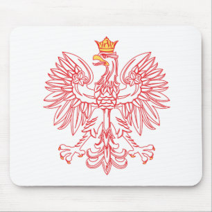 Polish Eagle Outlined In Red Mouse Pad