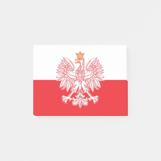 Polish Eagle Outlined In Red Post-it Notes (Front)