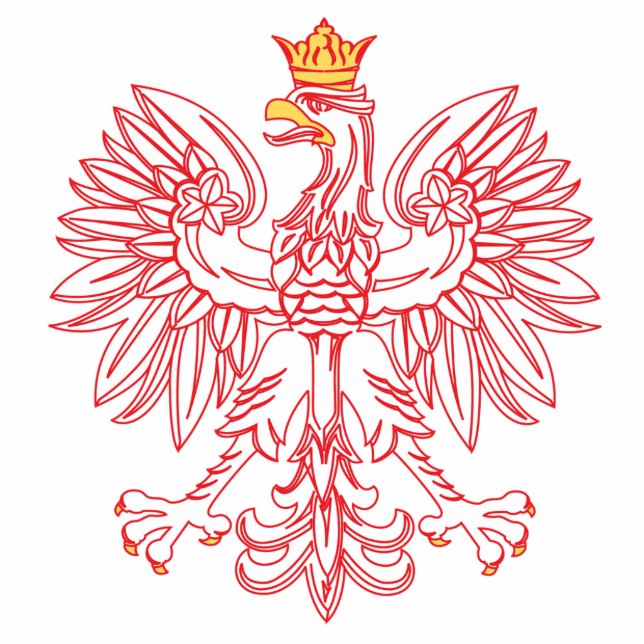 Polish Eagle Outlined In Red Statuette (Front)