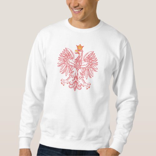 Polish Eagle Outlined In Red Sweatshirt