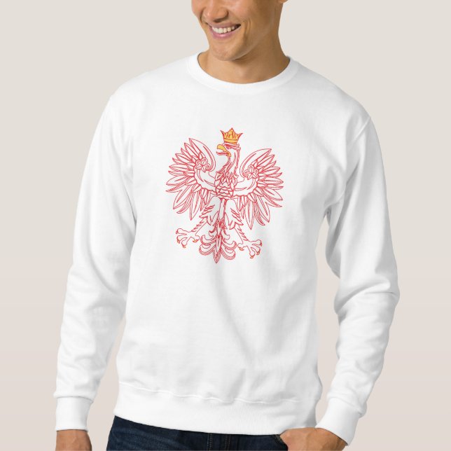 Polish Eagle Outlined In Red Sweatshirt (Front)