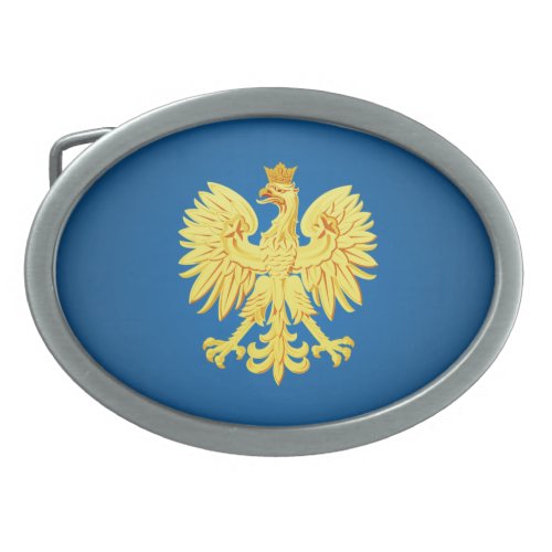 Polish eagle oval belt buckle