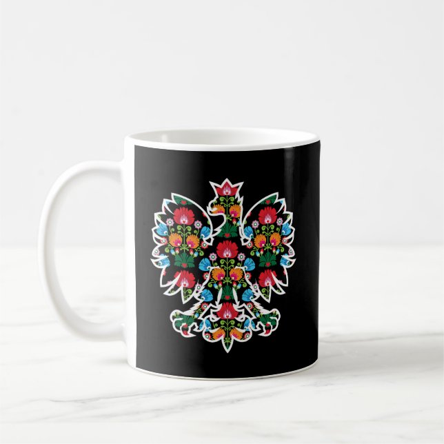 Polish Eagle Poland Wycinanki Emblem Polish Folk A Coffee Mug (Left)