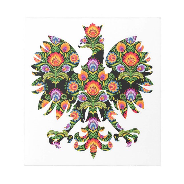 Polish Eagle Poland Wycinanki Emblem, Polish Folk Notepad (Front)