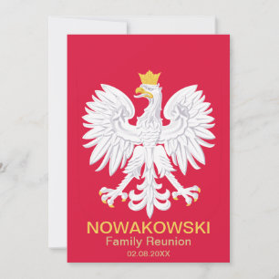 Polish Eagle 🦅 Polski Poland Crest Reunion Invitation