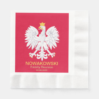  Polish Eagle 🦅 Polski Poland Red Crest Napkins