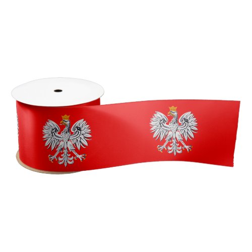 Polish Eagle Red Polish Flag style ribbon Poland Satin Ribbon