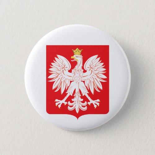 Polish Eagle Red Shield Button