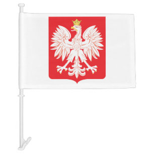 Polish Eagle Red Shield Car Flag