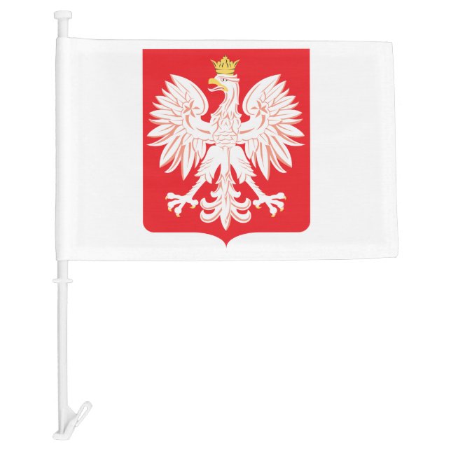 Polish Eagle Red Shield Car Flag (Front)