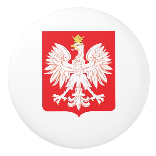 Polish Eagle Red Shield Ceramic Knob (Front)