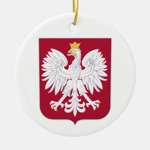 Polish Eagle Red Shield Ceramic Ornament