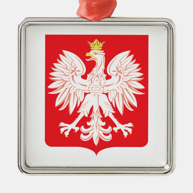 Polish Eagle Red Shield Metal Ornament (Front)