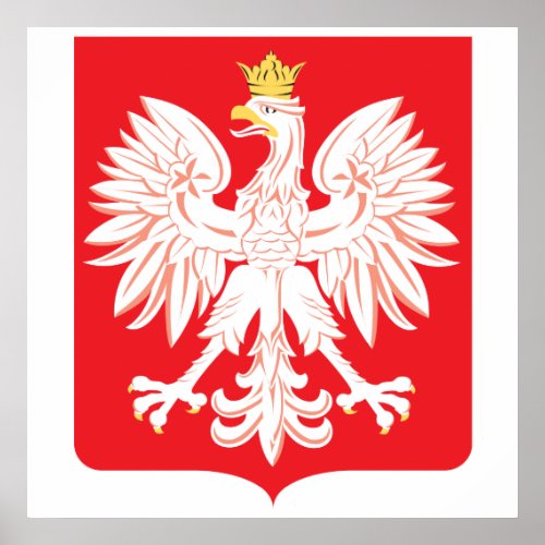 Polish Eagle Red Shield Poster