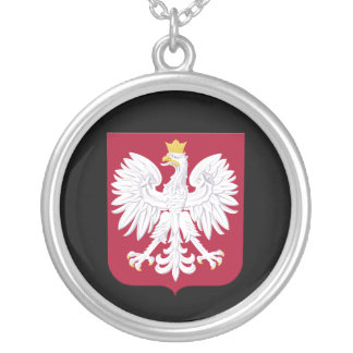 Polish Eagle Red Shield Silver Plated Necklace